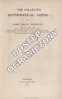 The collected mathematical papers of James Joseph Sylvester. Vol. 4, (1882-1897), Spis treści i dodatki