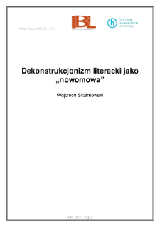 Dekonstrukcjonizm literacki jako "nowomowa"