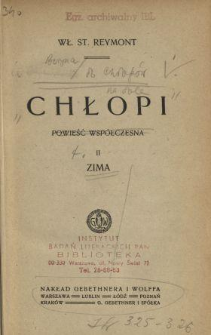 Chłopi : powieść współczesna. T. 2, Zima