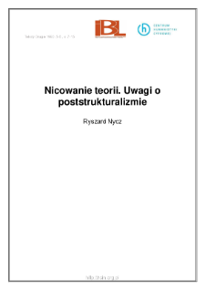 Nicowanie teorii. Uwagi o poststrukturalizmie