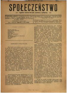 Społeczeństwo : tygodnik naukowo-literacki, społeczny i polityczny 1908 N.11
