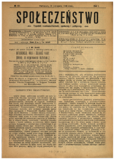Społeczeństwo : tygodnik naukowo-literacki, społeczny i polityczny 1908 N.47