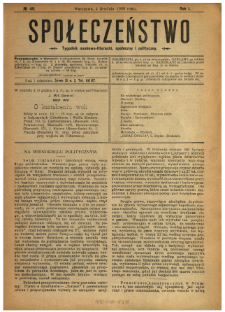Społeczeństwo : tygodnik naukowo-literacki, społeczny i polityczny 1908 N.49