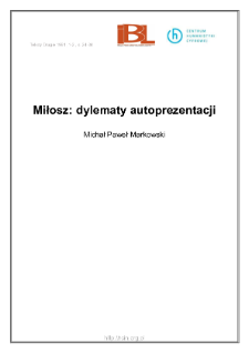 Miłosz: dylematy autoprezentacji