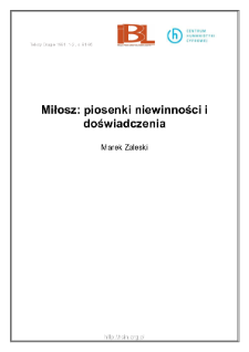 Miłosz: piosenki niewinności i doświadczenia