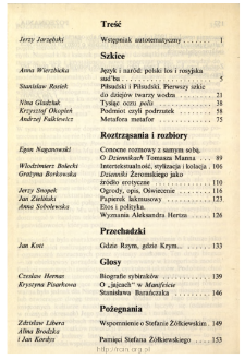 Teksty Drugie Nr 3 (1991), Spis treści