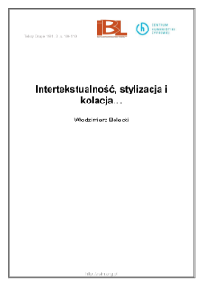 Intertekstualność, stylizacja i kolacja...