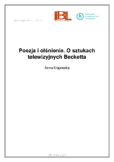 Poezja i olśnienie. O sztukach telewizyjnych Becketta