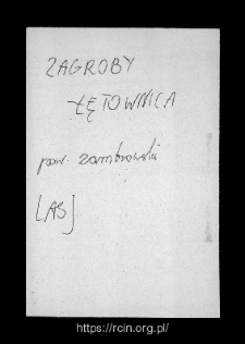 Zagroby-Łętownica. Files of Zambrow district in the Middle Ages. Files of Historico-Geographical Dictionary of Masovia in the Middle Ages