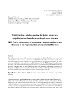 Tidili Centre – stolica gminy. Embrion struktury miejskiej w środowisku wysokogórskim Maroka