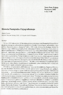 Historia Pamiętnika Fizjograficznego