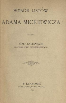 Wybór listów Adama Mickiewicza