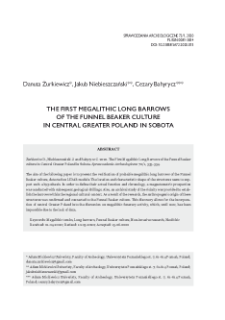 The First megalithic Long Barrows of the Funnel Beaker culture in Central greater Poland in Sobota