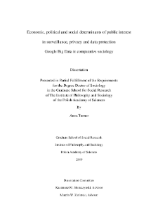 Economic, political and social determinants of public interest in surveillance, privacy and data protection Google Big Data in comparative sociology
