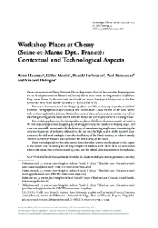 Workshop Places at Chessy (Seine-et-Marne Dpt., France): Contextual and Technological Aspects