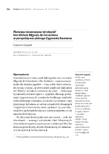 Pierwsza nowoczesna retrotopia? "Don Kichote" Miguela de Cervantesa w perspektywie późnego Zygmunta Baumana