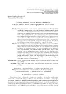 Żywienie dziecka w polskiej rodzinie szlacheckiej w drugiej połowie XVIII wieku na przykładzie Stasia Tretera