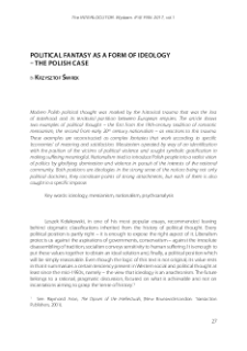 Political fantasy as a form of ideology – the Polish case