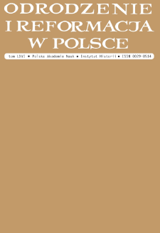 Odrodzenie i Reformacja w Polsce T. 65 (2021), Strony tytułowe, Spis treści
