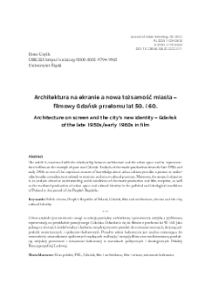 Architektura na ekranie a nowa tożsamość miasta – filmowy Gdańsk przełomu lat 50. i 60.