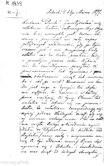 List Feliksa Zienkowicza 23.03.1877, Irkuck