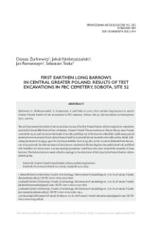 First earthen long barrows in central Greater Poland. Results of test excavations in FBC cemetery, Sobota, site 52