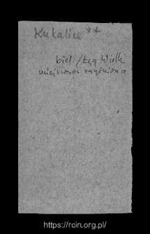 Kukalice. Files of Bielsk district in the Middle Ages. Files of Historico-Geographical Dictionary of Masovia in the Middle Ages