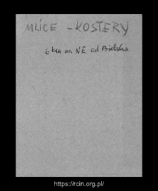 Mlice-Kostery. Files of Bielsk district in the Middle Ages. Files of Historico-Geographical Dictionary of Masovia in the Middle Ages