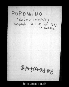 Popowino. Files of Bielsk district in the Middle Ages. Files of Historico-Geographical Dictionary of Masovia in the Middle Ages