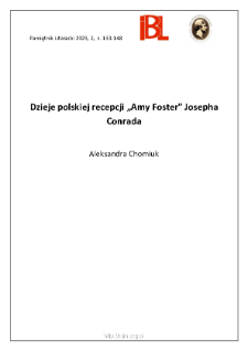 Dzieje polskiej recepcji „Amy Foster” Josepha Conrada