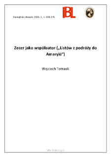 Zecer jako współautor („Listów z podróży do Ameryki”)