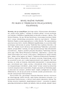 Mniej ważne papiery po Marii z Trębickich Felicjanowej Faleńskiej