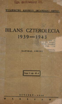 Bilans czterolecia, 1939-1943