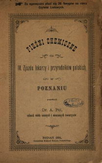 Pieśni chemiczne dla IV. Zjazdu lekarzy i przyrodników polskich w Poznaniu