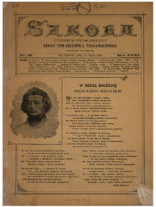 Szkoła : pismo poświęcone sprawom szkół ludowych i średnich, tudzież seminaryów nauczycielskich 1898 N.21