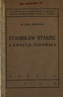 Stanisław Staszic a kwestja żydowska