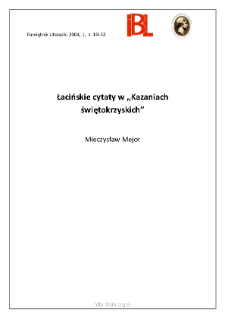 Łacińskie cytaty w "Kazaniach świętokrzyskich"