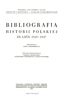 Bibliografia historii polskiej za lata 1935-1937