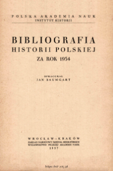 Bibliografia historii polskiej za rok 1954
