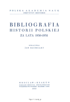 Bibliografia historii polskiej za lata 1950-1951