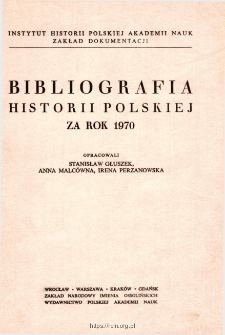 Bibliografia historii polskiej za rok 1970