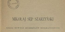 Mikołaj Sęp Szarzyński : kilka nowych szczegółów biograficznych