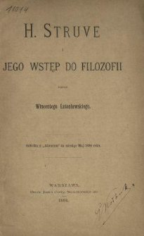 H. Struve i jego "Wstęp do Filozofii"