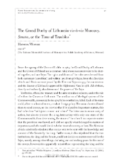 The Grand Duchy of Lithuania vis-à-vis Muscovy. Smuta, or the Time of Troubles.