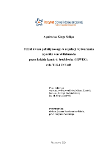 Udział kwasu palmitynowego w regulacji wytwarzania czynnika von Willebranda przez ludzkie komórki śródbłonka (HUVEC) : rola TLR4 i NF-ĸB : praca doktorska