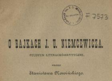 O bajkach J. U. Niemcewicza : studyum literacko-krytyczne