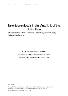 New data on fossils in the Mesolithic of the Polish Plain