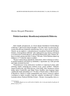 Polskie konteksty filozoficznej miniaturki Diderota [Denis Diderot, Żale po moim starym szlafroku albo rada dla tych, którzy mają więcej smaku niż majątku]