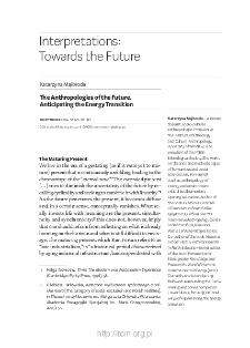 The Anthropologies of the Future. Anticipating the Energy Transition