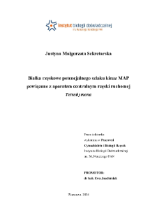 Białka rzęskowe potencjalnego szlaku kinaz MAP powiązane z aparatem centralnym rzęski ruchomej Tetrahymena : praca doktorska